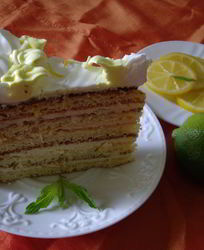 Лимонный торт с масляным кремом