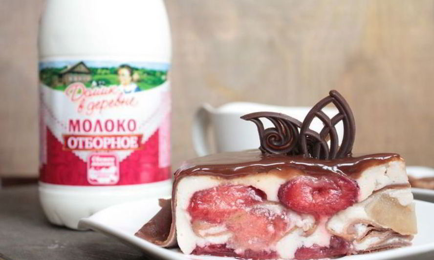 Рецепт муссового торта с шоколадными блинами