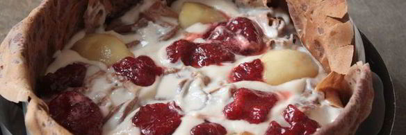 муссовый торт с шоколадными блинами