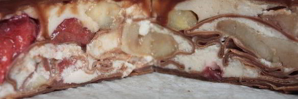 муссовый торт с шоколадными блинами