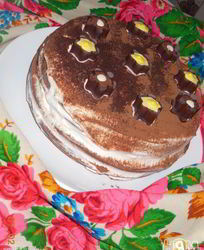 Торт кофейно-шоколадный с творожным кремом