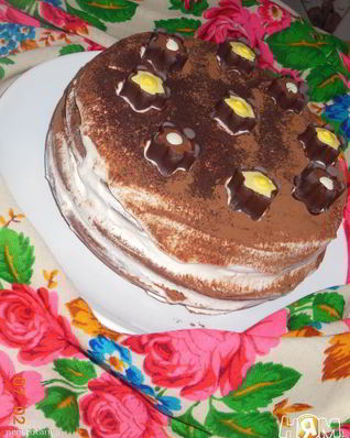 Торт кофейно-шоколадный с творожным кремом