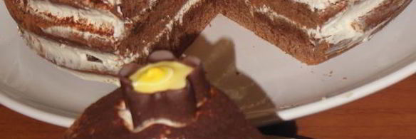 торт кофейно-шоколадный с творожным кремом