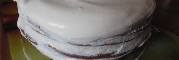 торт кофейно-шоколадный с творожным кремом