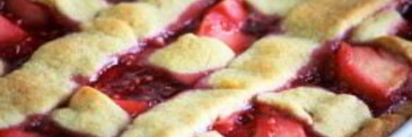 торт линцер с малиной и яблоками