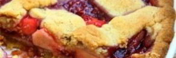 торт линцер с малиной и яблоками