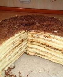 Торт на сковороде со сливочным кремом