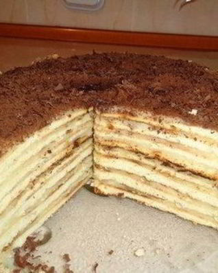 Торт на сковороде со сливочным кремом