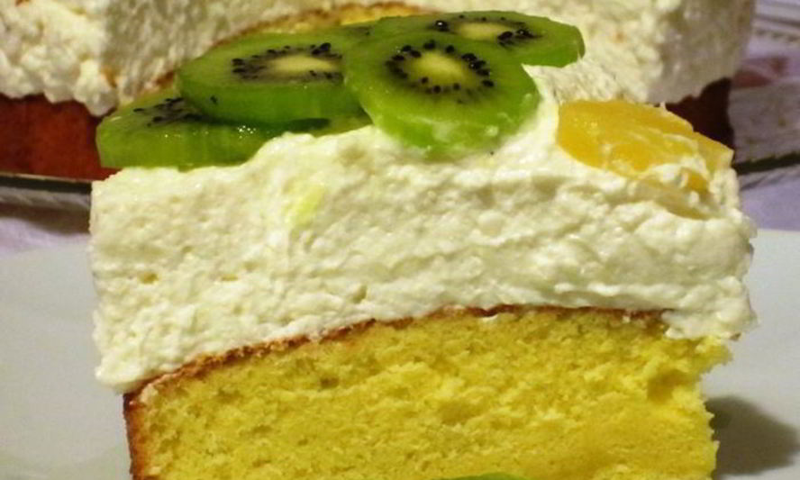 Рецепт торта с творожным муссом и киви