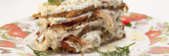 закусочный торт из баклажанов