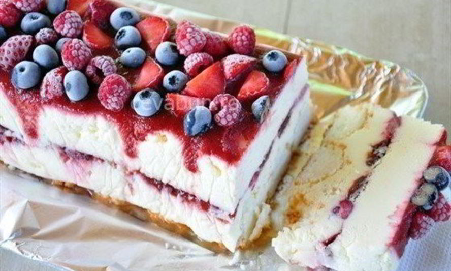 Рецепт замороженного творожного торта с белым шоколадом