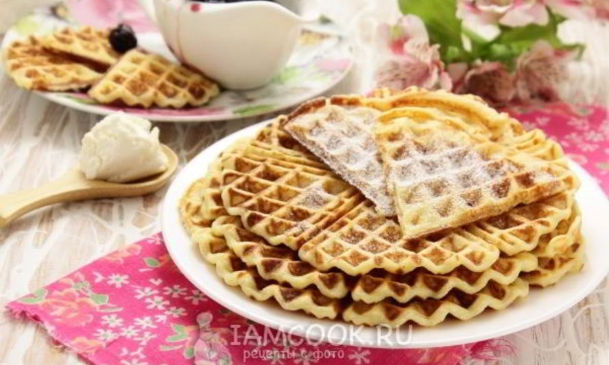 Рецепт творожных вафель