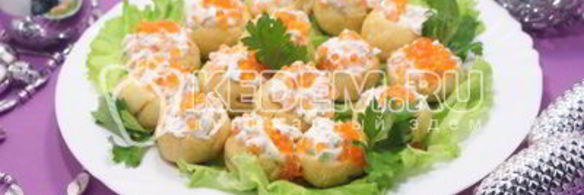профитроли с икрой и творожной начинкой