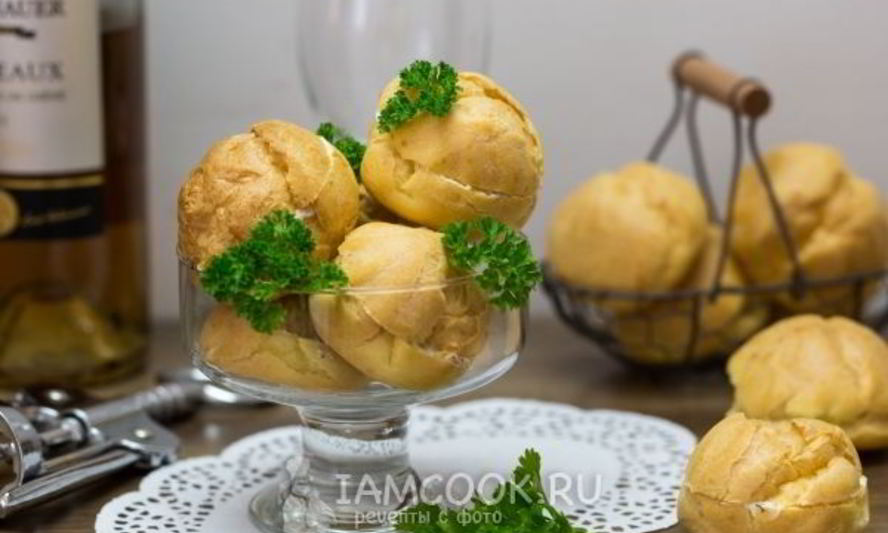 Рецепт профитролей с семгой и сливочным сыром