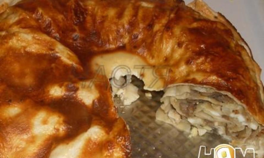 Рецепт грибной запеканки из лаваша