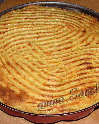 Картофельная запеканка с фаршем и лисичками