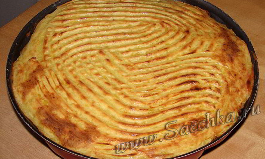 Рецепт картофельной запеканки с фаршем и лисичками