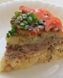 Картофельная запеканка с фаршем в мультиварке