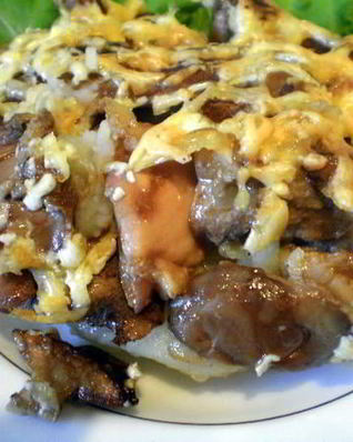 Картофельная запеканка с грибами и лимоном