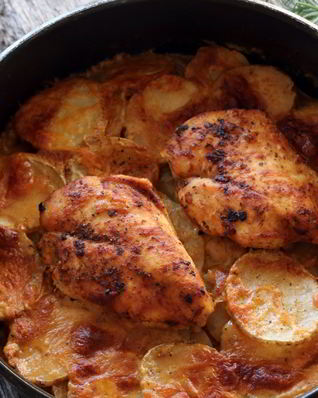 Картофельная запеканка с куриным филе