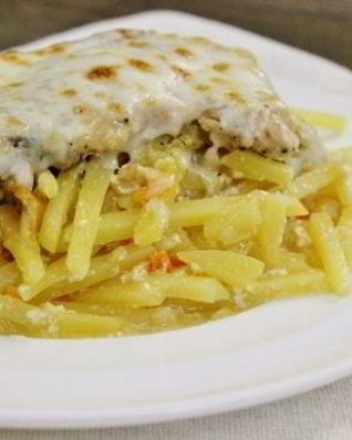 Картофельная запеканка с курицей