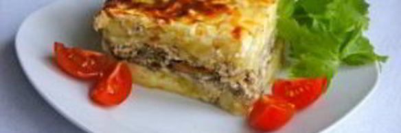 картофельная запеканка с маринованными грибами