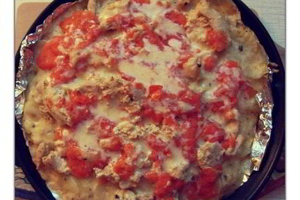 Картофельная запеканка с сыром и индейкой в сливочном соусе