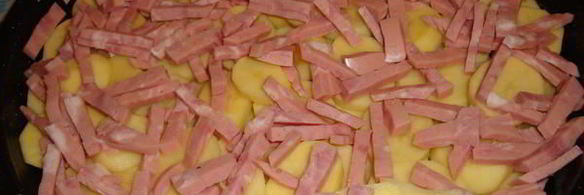 картофельная запеканка с ветчиной