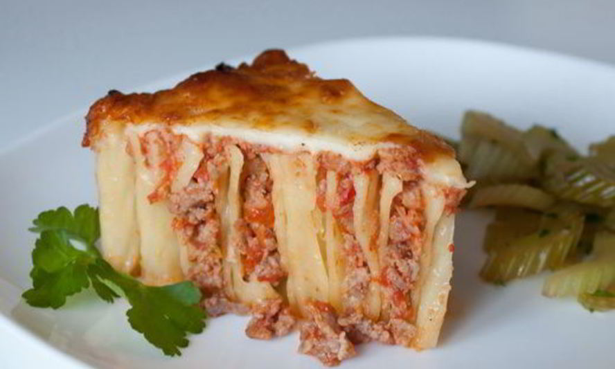 Рецепт макаронного пирога-запеканки с мясом