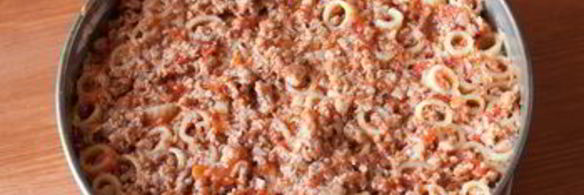 макаронный пирог-запеканка с мясом