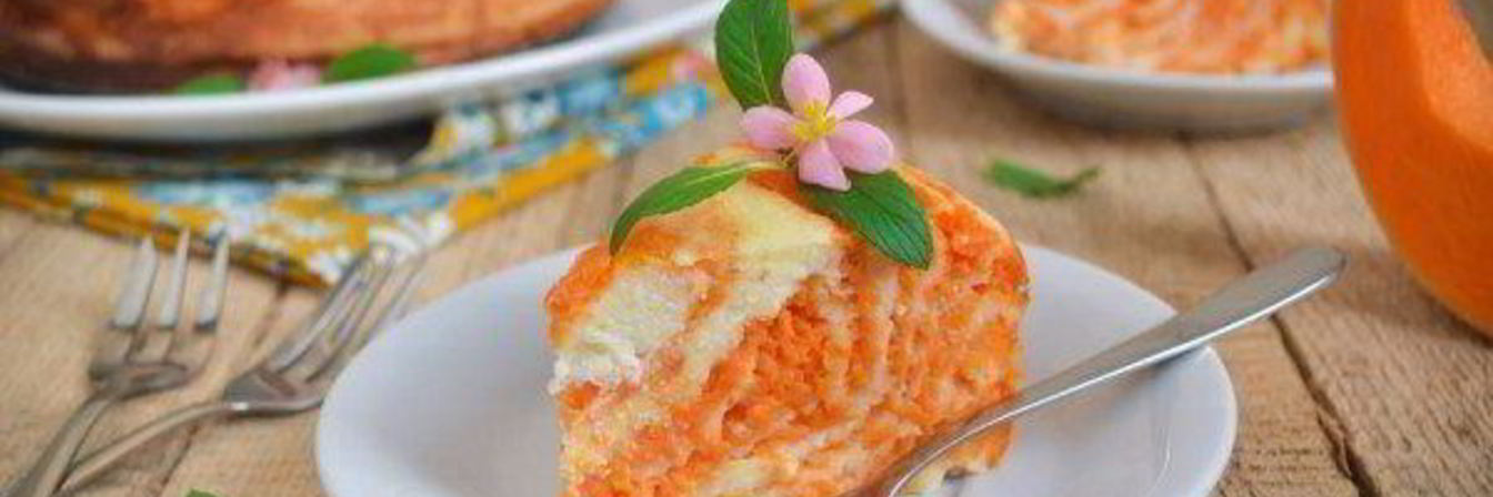 Мраморная запеканка с тыквой и творогом