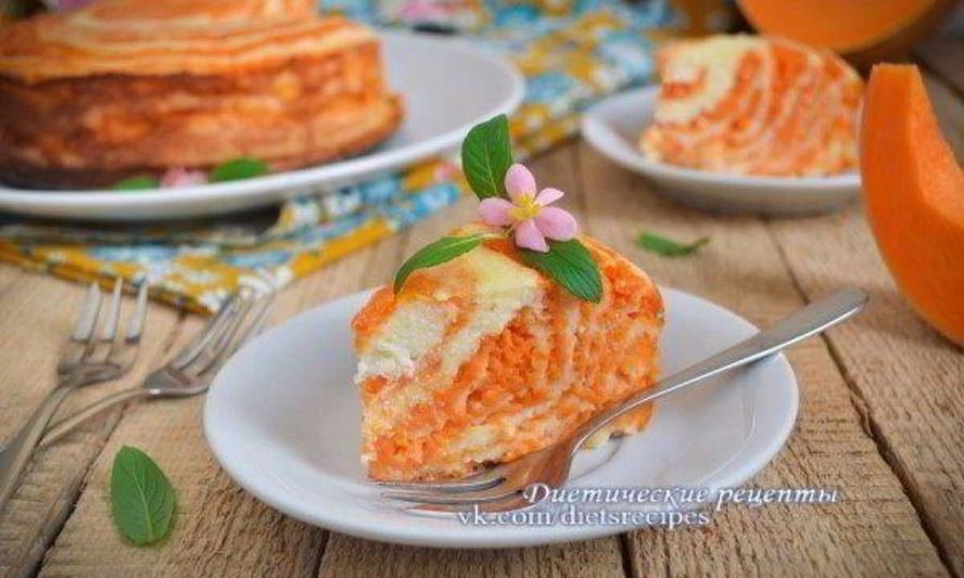Рецепт мраморной запеканки с тыквой и творогом