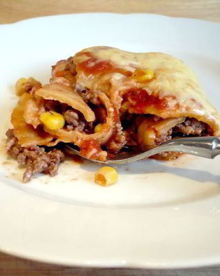 Мясная запеканка с домашними тортильями Мексиканское счастье