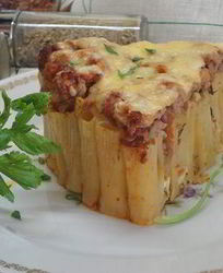 Мясная запеканка с тортильони