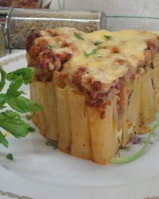 Мясная запеканка с тортильони