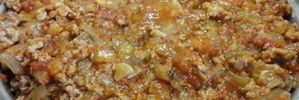 мясная запеканка с тортильони