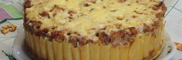 мясная запеканка с тортильони