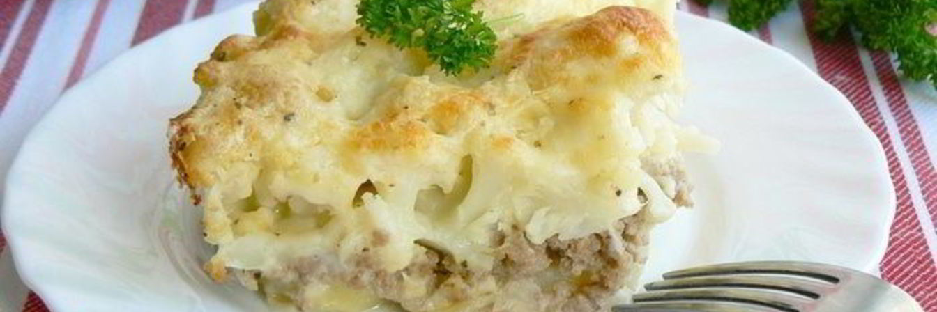 Мясная запеканка с цветной капустой