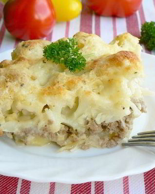 Мясная запеканка с цветной капустой