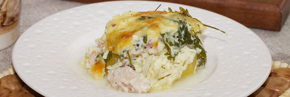 нежная запеканка с куриным филе