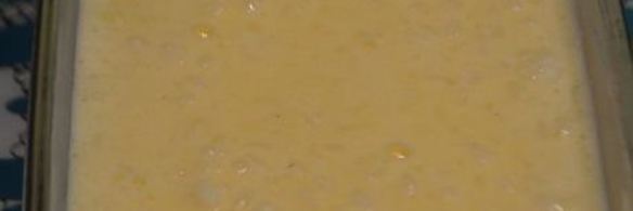 рисовая запеканка с клубничным соусом