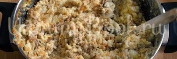 рисовая запеканка с куриных фаршем в мультиварке