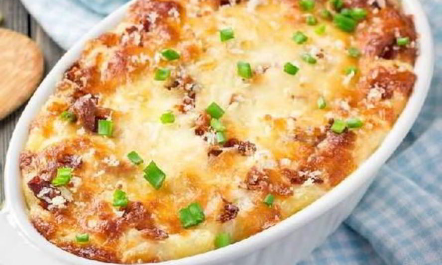 Рецепт рыбной запеканки с сыром и беконом