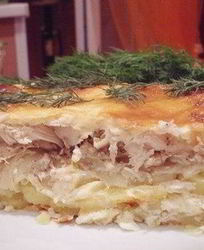 Сочная куриная запеканка с картофелем