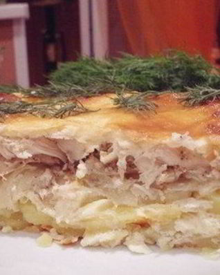 Сочная куриная запеканка с картофелем