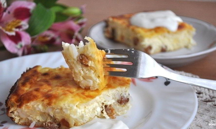 Рецепт творожной запеканки с рисом в духовке