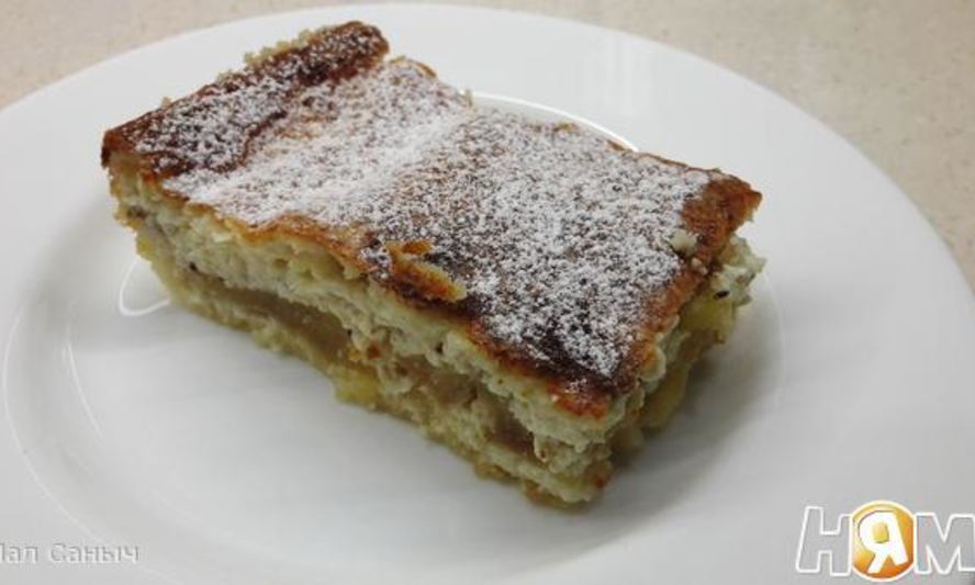 Рецепт творожной запеканки с яблоками