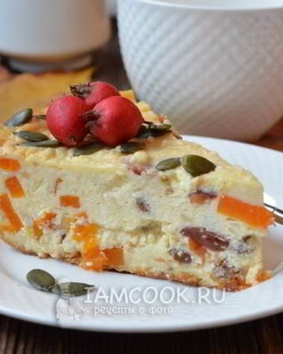 Творожная запеканка с яблоком и тыквой