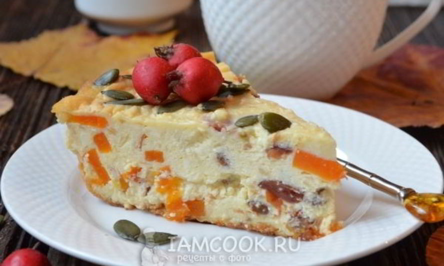 Рецепт творожной запеканки с яблоком и тыквой