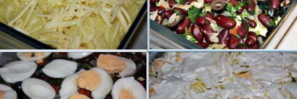 запеканка из картофеля, фасоли и яиц